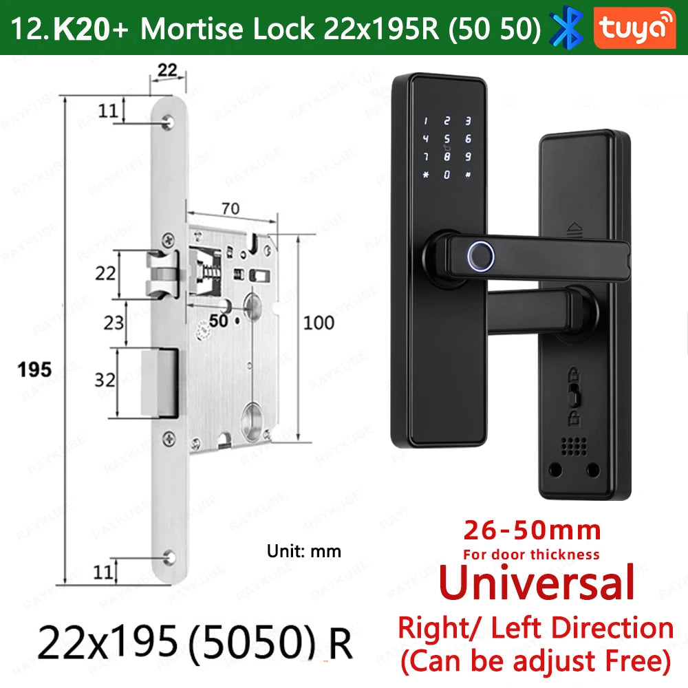 RAYKUBE K20 Serrure Connectée Biométrique Bluetooth Tuya – CLEVI Paris