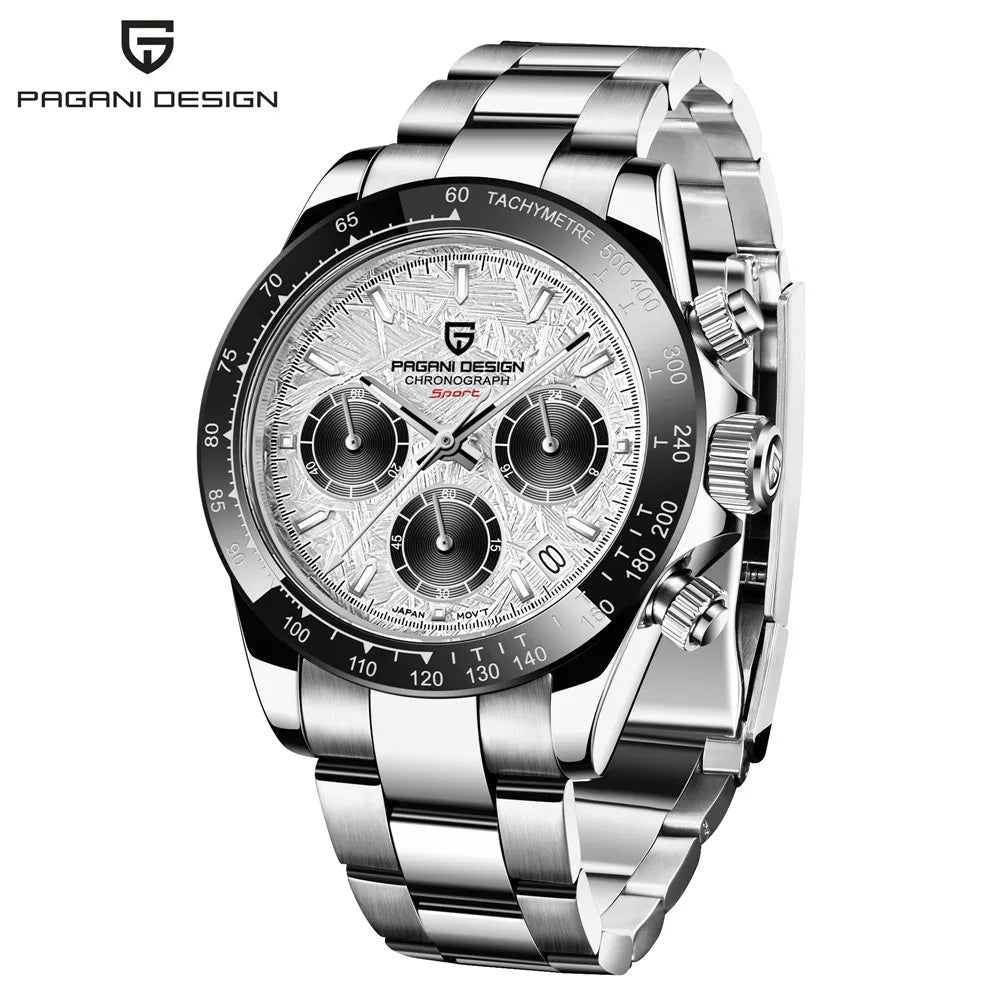 Montre Chronographe Homme Pagani Design 1664 Cadran Météorite Saphir 100m – CLEVI Paris