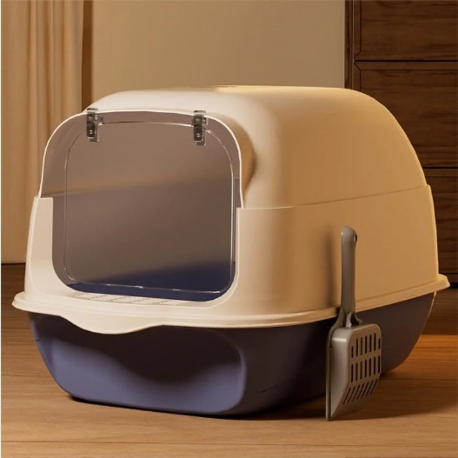 Bac à litière pliable semi-fermé pour chat – CLEVI Paris