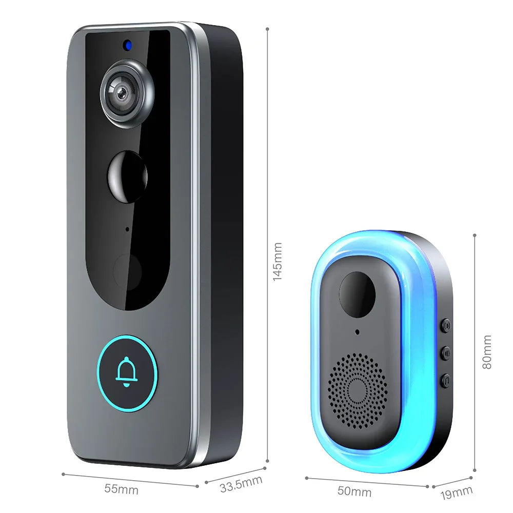 Sonnette Vidéo Connectée WiFi Tuya – Vision Nocturne & Audio Bidirectionnel – CLEVI Paris