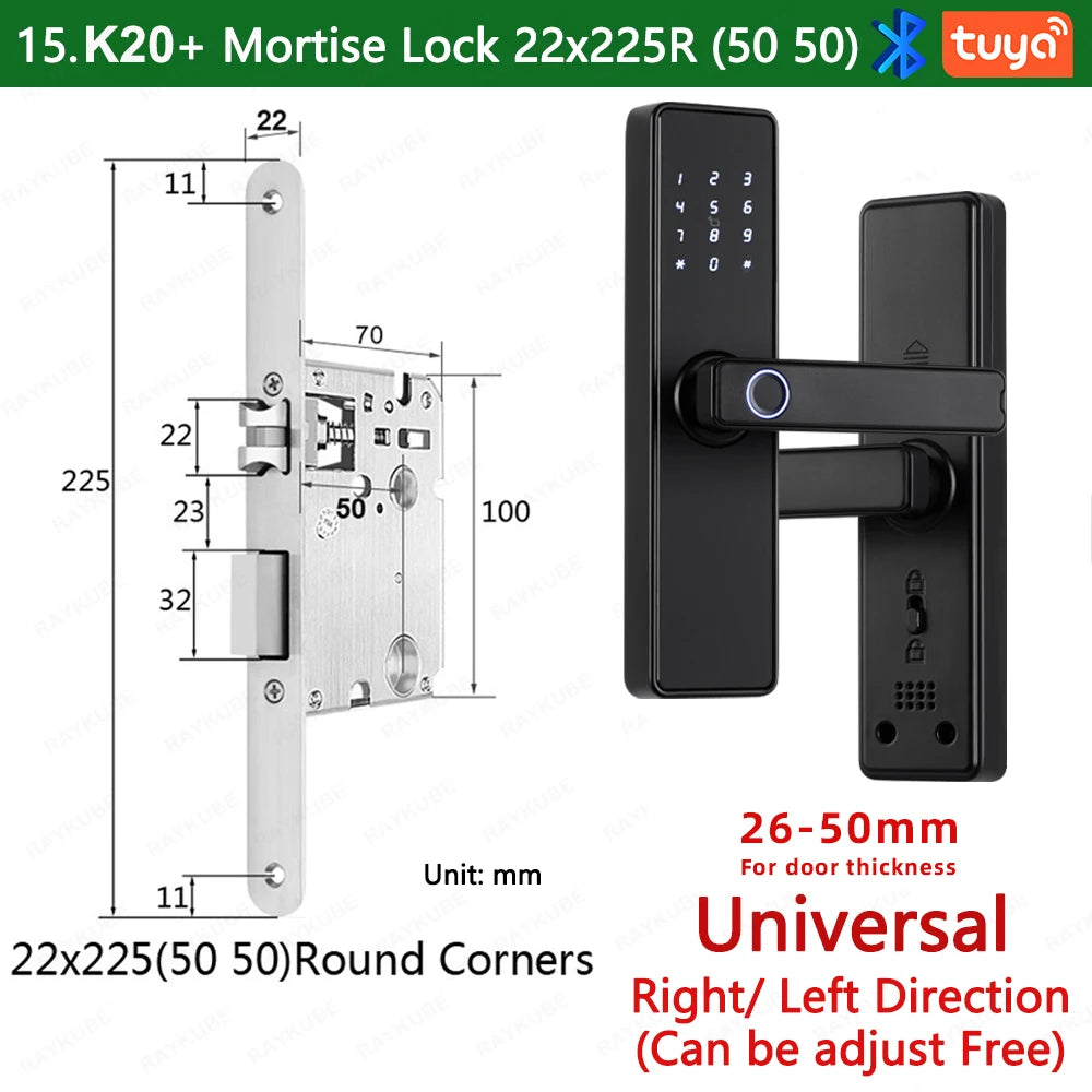 RAYKUBE K20 Serrure Connectée Biométrique Bluetooth Tuya – CLEVI Paris