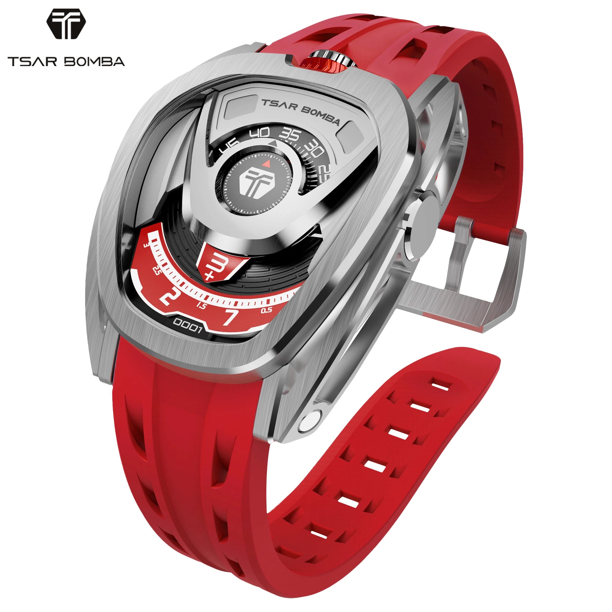Montre Homme Automatique TSAR BOMBA TB8213A – Mouvement Japonais Verre Saphir Étanche 100m Lunette Carbone – CLEVI Paris