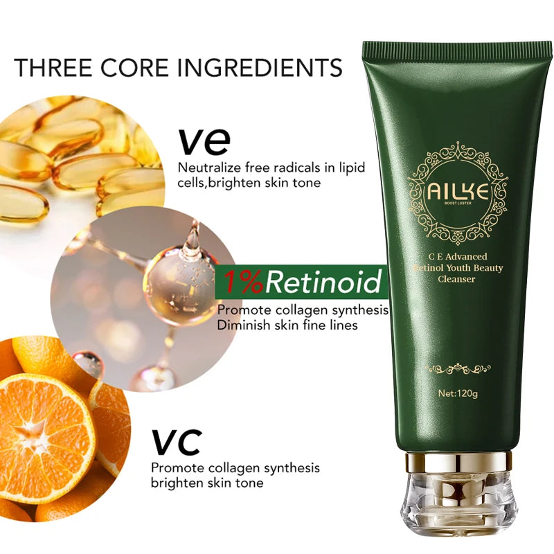 Gamme Soins Visage AILKE Retinol C&E Premium – Crème, Sérum & Nettoyant Anti-Rides – CLEVI Paris