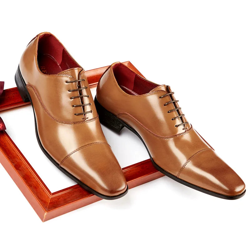 Oxford Cuir Vache Lacets Bout Pointu Homme | Bureau Mariage EU 39-45