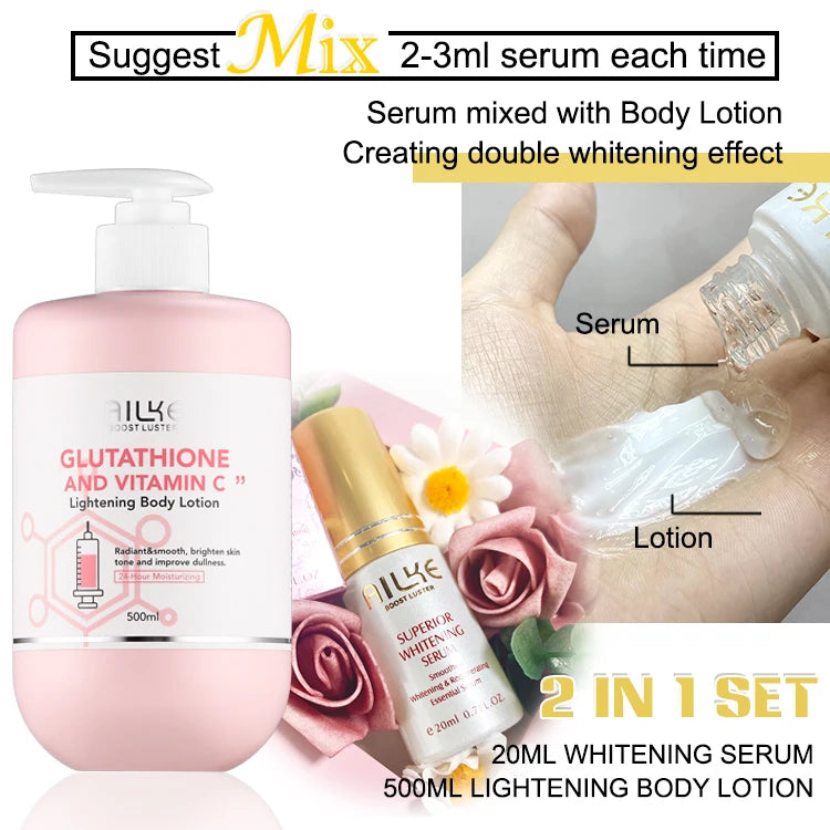 Gamme Éclat Peau AILKE | Glutathion & Vitamine C | Sérum, Crème, Lotion & Sets – CLEVI Paris