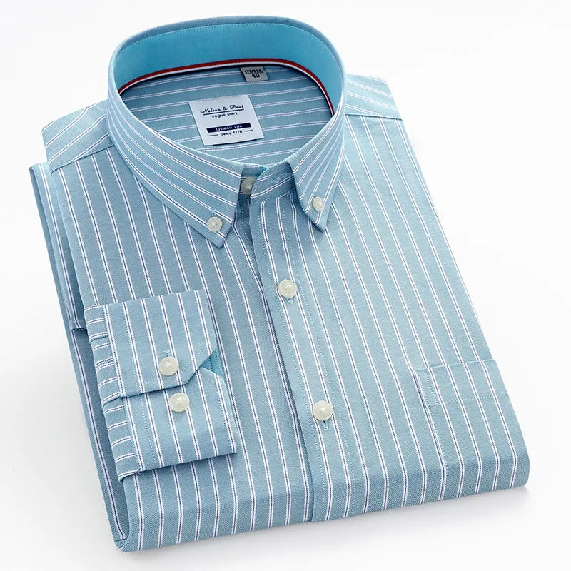 Chemise Homme Oxford Manches Longues Coton Slim Fit – CLEVI Paris