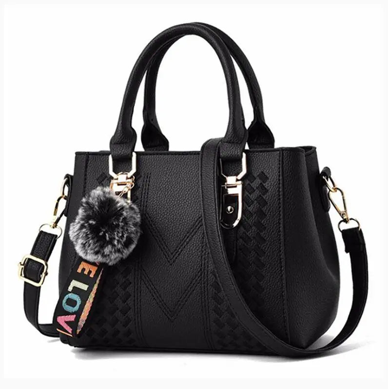Sac à Main Femme Cuir PU Brodé & Pompon — Bandoulière, Fermeture Éclair, 12 Coloris | CLEVI Paris