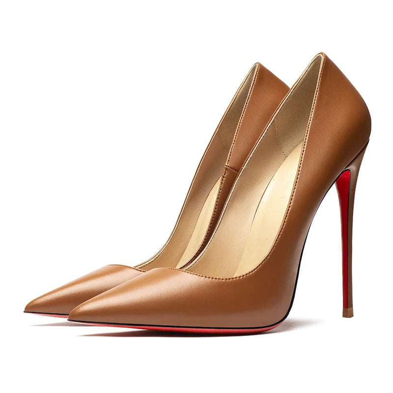 Escarpins Femme Talons Aiguilles Bout Pointu | Marron, Noir, Nude, Gris, Vert Jade – CLEVI Paris