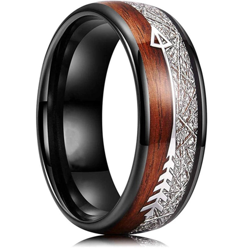 Bague Unisexe Opale Rouge et Météorite – CLEVI Paris