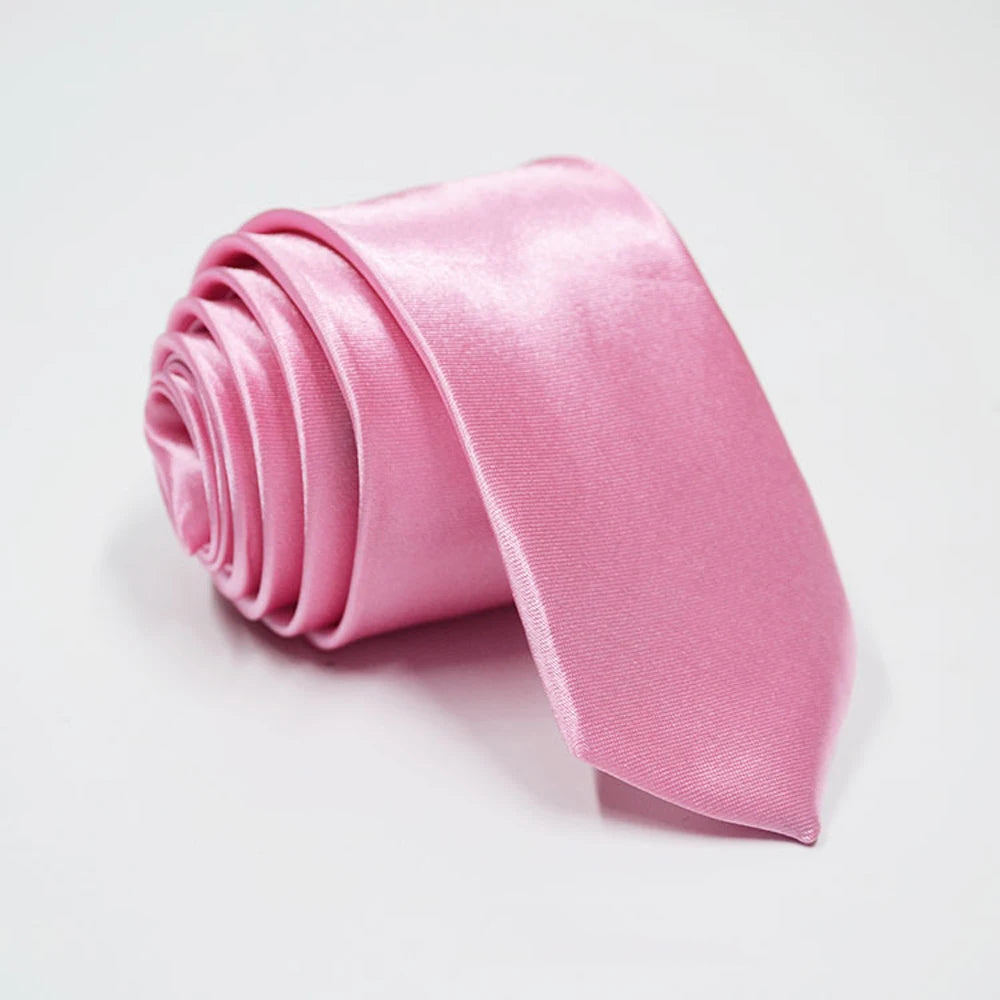 Cravate unisexe satinée unie 5 cm – CLEVI Paris