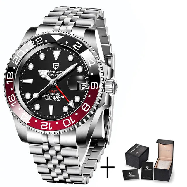 Montre Homme Pagani Design PD-1662 Automatique GMT Verre Saphir Étanche 10 Bars Acier Inoxydable – CLEVI Paris