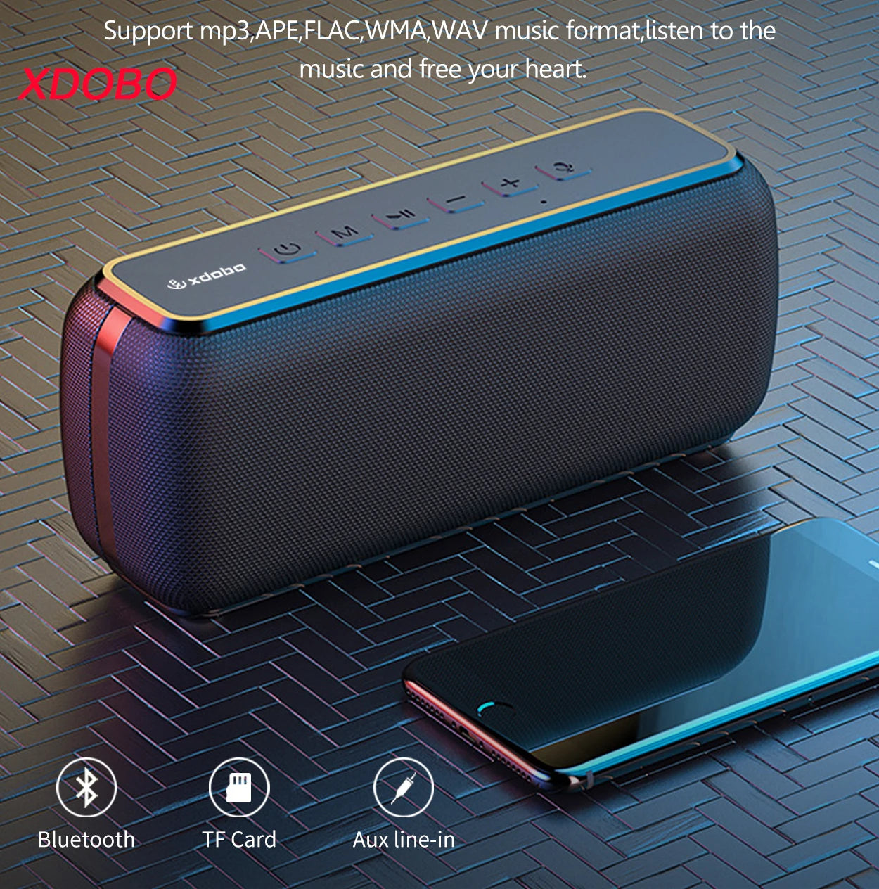 Enceinte Bluetooth Portable 60W – Basse Puissante, IPX5, TWS, 12h | XDOBO X8