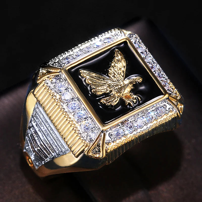 Bague Homme Bicolore en Laiton et Zircon Cubique – CLEVI Paris