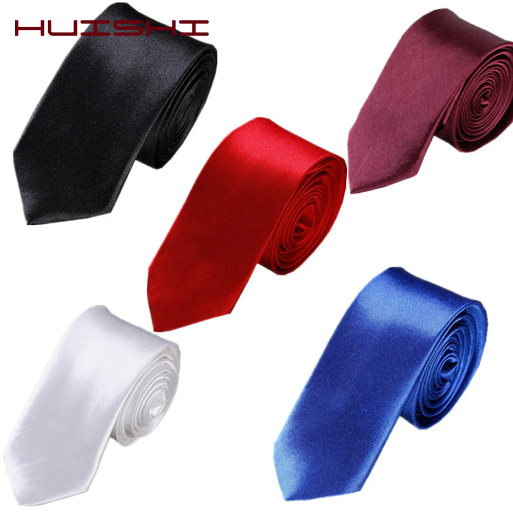Cravate unisexe satinée unie 5 cm – CLEVI Paris