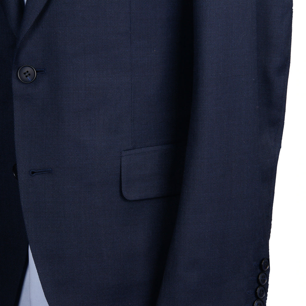 Costume Homme Sur-Mesure 100% Laine Super 120 Bleu Marine Nailhead Business Mariage – CLEVI Paris