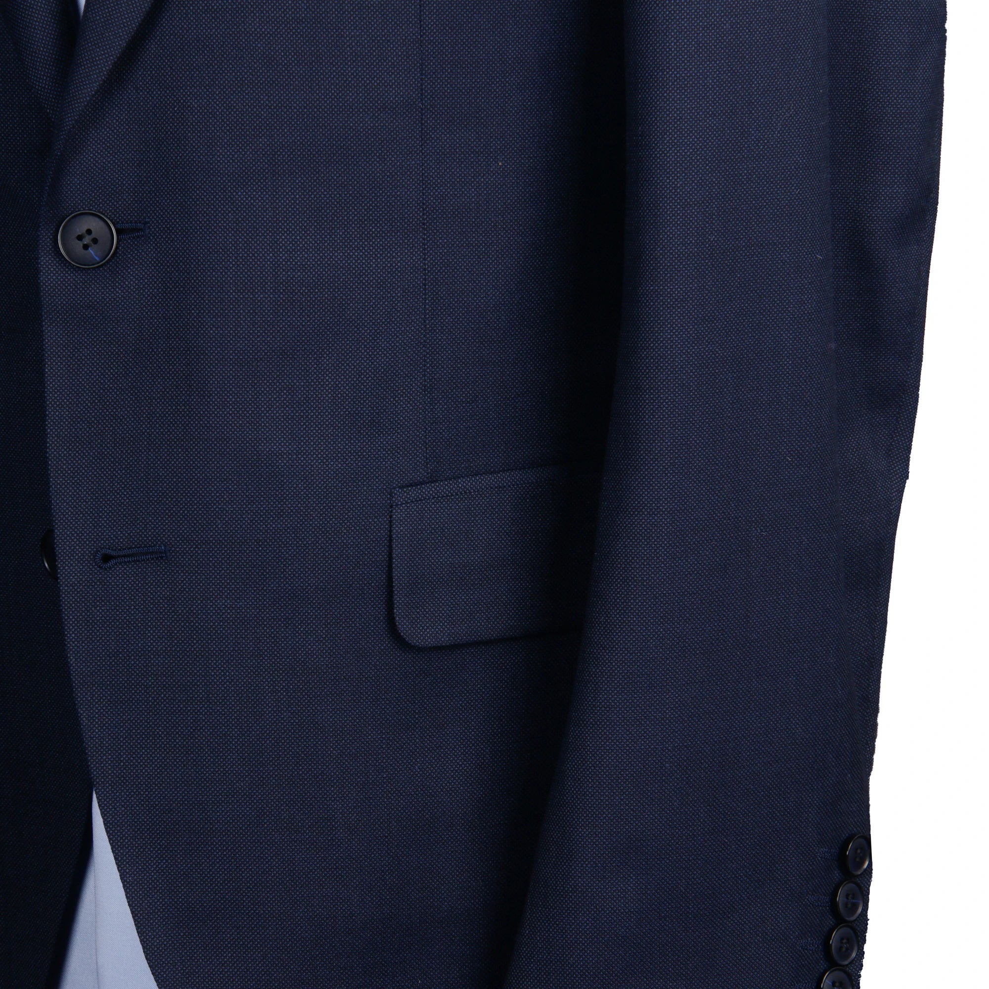 Costume Homme Sur-Mesure 100% Laine Super 120 Bleu Marine Nailhead Business Mariage – CLEVI Paris