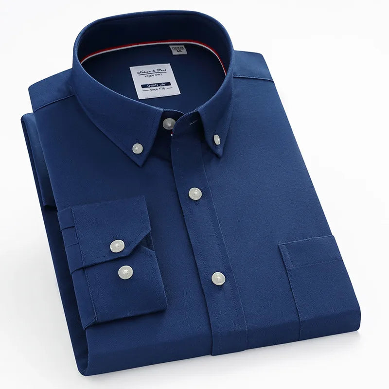Chemise Homme Oxford Manches Longues Coton Slim Fit – CLEVI Paris
