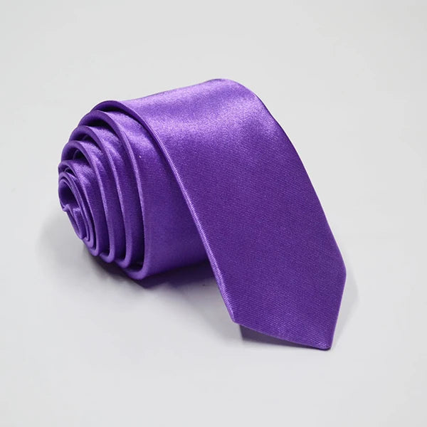 Cravate unisexe satinée unie 5 cm – CLEVI Paris