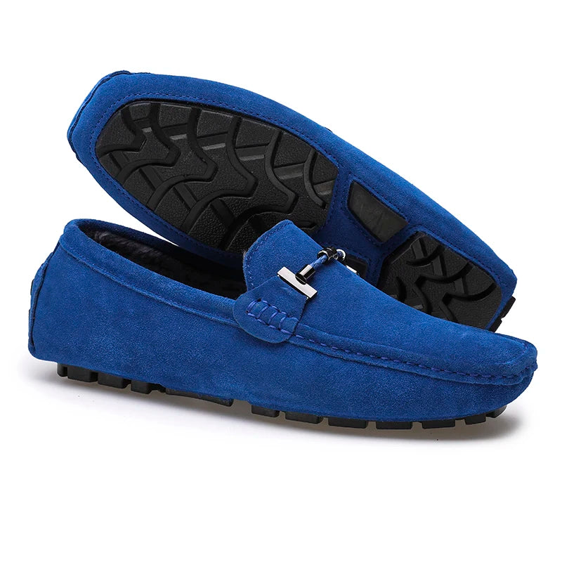 Mocassins Homme Cuir Suédé Vache Slip-On Respirant Semelle Massage Grande Taille EU 38-47 Yeinshaars – CLEVI Paris
