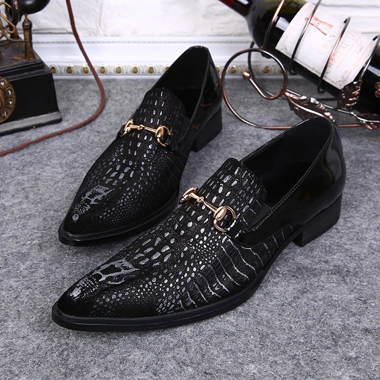 Oxford Homme Slip-On Toile Rayée Bout Pointu Embout Métal Respirant | Bureau & Soirée EU 36-49