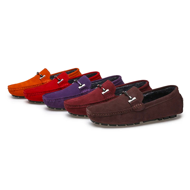 Mocassins Homme Cuir Suédé Vache Slip-On Respirant Semelle Massage Grande Taille EU 38-47 Yeinshaars – CLEVI Paris
