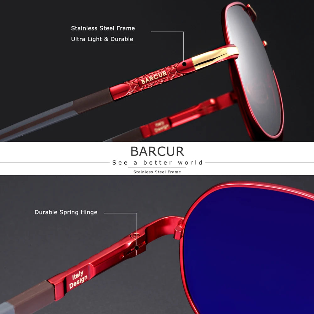 Lunettes de Soleil Polarisées Ovales Homme Femme – Monture Acier Inoxydable Verres TAC Anti-Reflets UV400 – CLEVI Paris