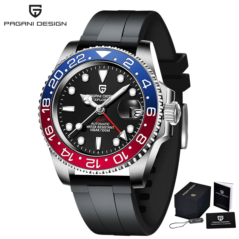 Montre Homme Pagani Design PD-1662 Automatique GMT Verre Saphir Étanche 10 Bars Acier Inoxydable – CLEVI Paris