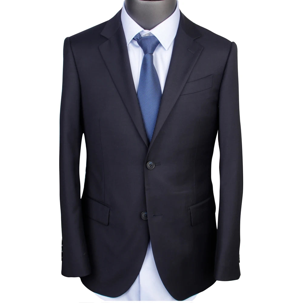 Costume Homme Sur-Mesure 100% Laine Super 120 Bleu Nuit Mariage Smoking – CLEVI Paris