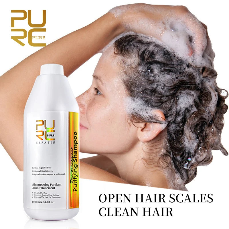 Shampooing Purifiant & Après-Shampoing PURC – Soin Kératine Professionnel, Lissage & Brillance