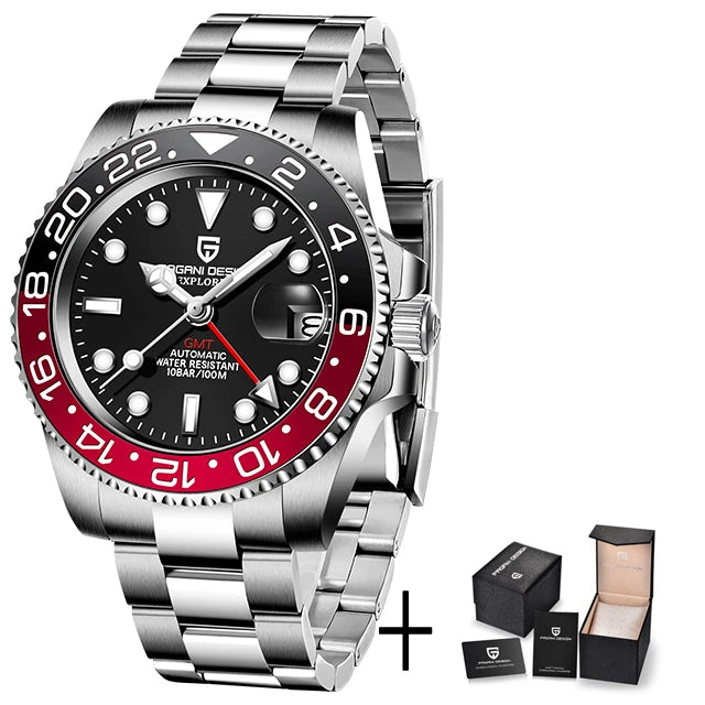 Montre Homme Pagani Design PD-1662 Automatique GMT Verre Saphir Étanche 10 Bars Acier Inoxydable – CLEVI Paris