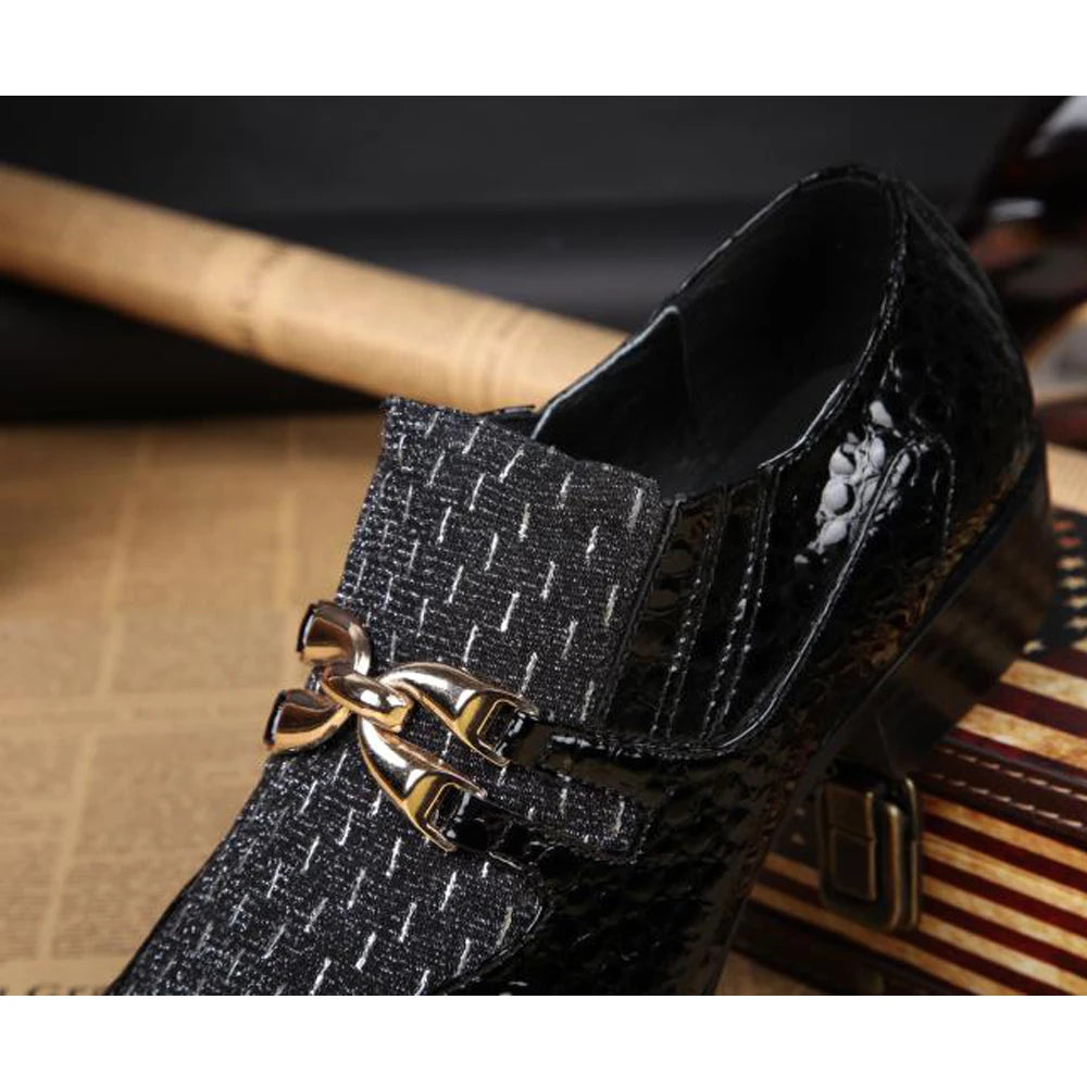Oxford Homme Slip-On Toile Rayée Bout Pointu Embout Métal Respirant | Bureau & Soirée EU 36-49