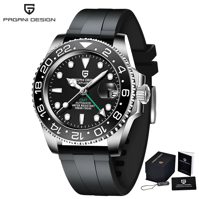 Montre Homme Pagani Design PD-1662 Automatique GMT Verre Saphir Étanche 10 Bars Acier Inoxydable – CLEVI Paris