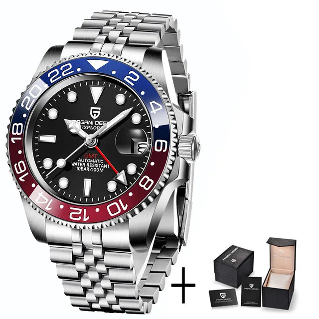 Montre Homme Pagani Design PD-1662 Automatique GMT Verre Saphir Étanche 10 Bars Acier Inoxydable – CLEVI Paris