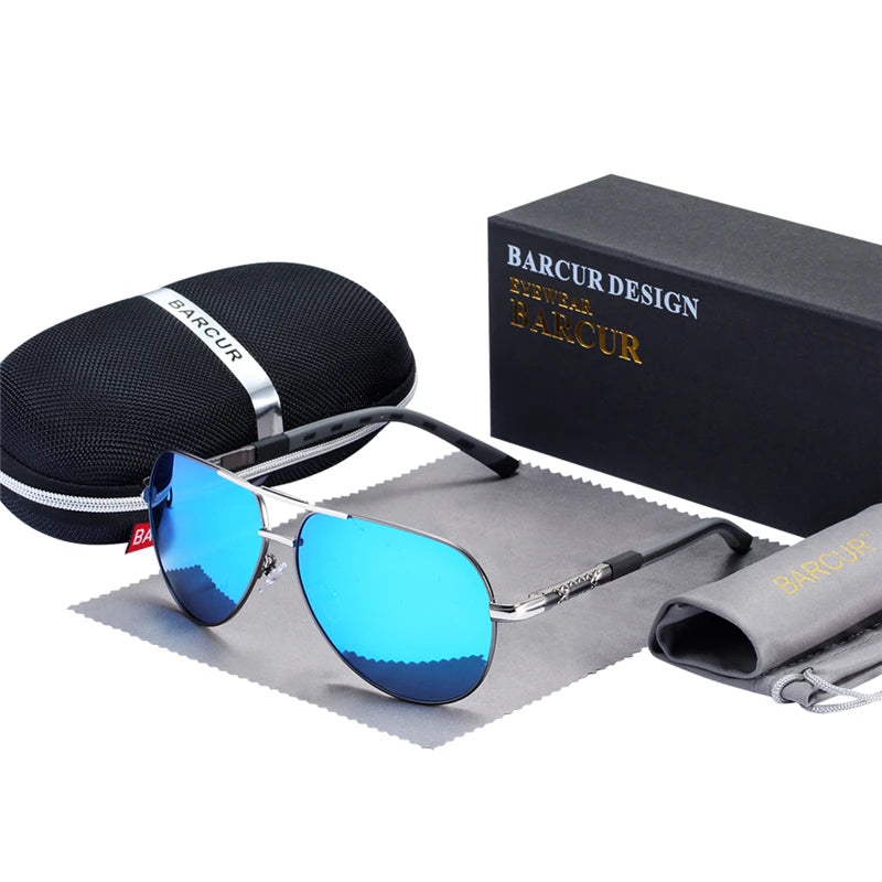 Lunettes de Soleil Aviateur Polarisées HD Homme – Monture Acier Inoxydable Verres TAC Miroir Anti-Reflets UV400 – CLEVI Paris