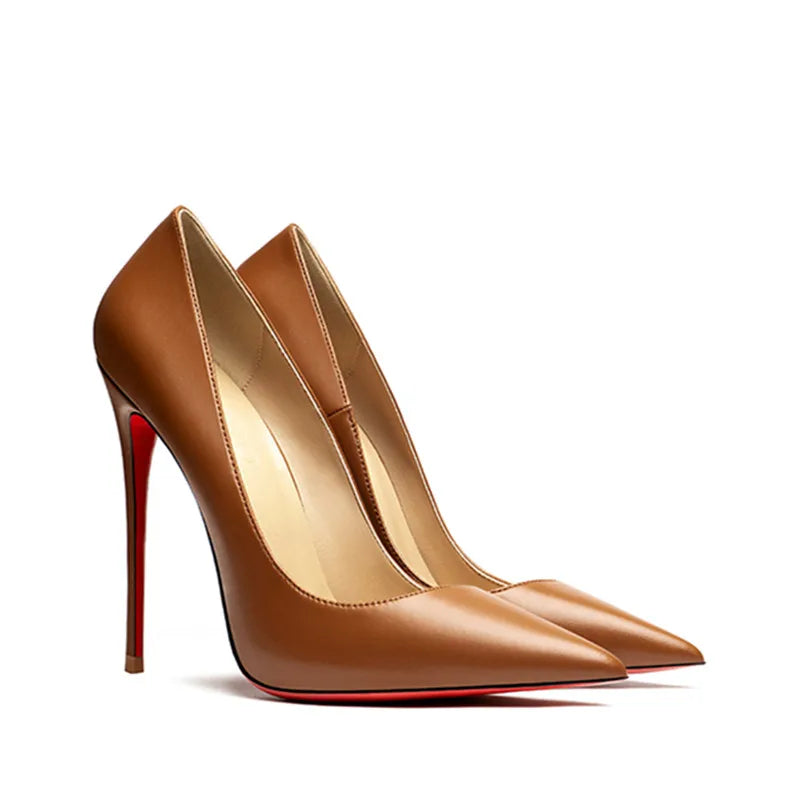 Escarpins Femme Talons Aiguilles Bout Pointu | Marron, Noir, Nude, Gris, Vert Jade – CLEVI Paris