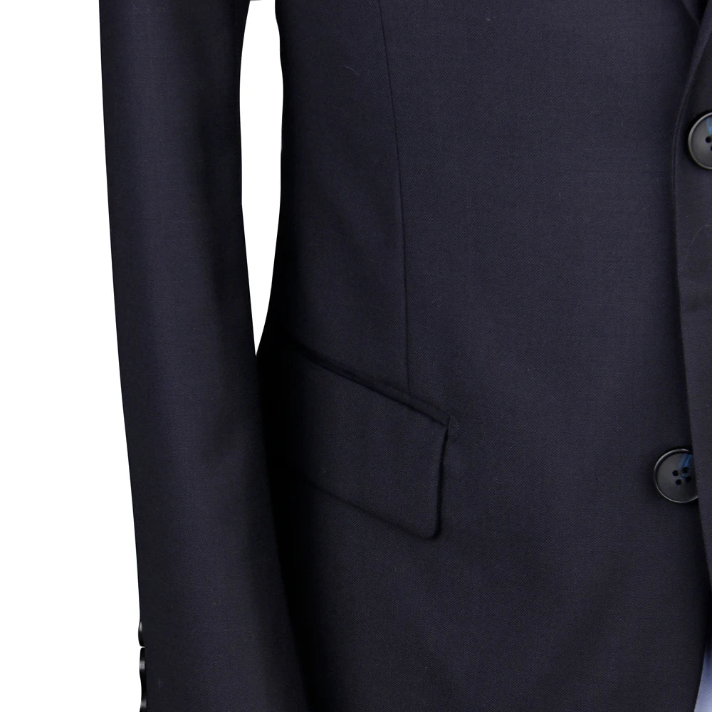 Costume Homme Sur-Mesure 100% Laine Super 120 Bleu Nuit Mariage Smoking – CLEVI Paris