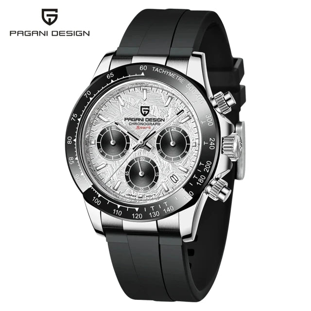 Montre Homme Quartz Chronographe Cadran Météorite Lunette Céramique Pagani Design PD-1664 – CLEVI Paris
