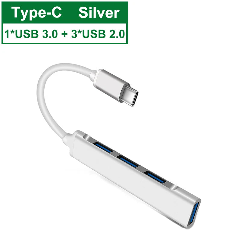 Hub USB-C 3.1 vers 4 Ports USB 2.0 OTG Compact MacBook PC Xiaomi – CLEVI Paris