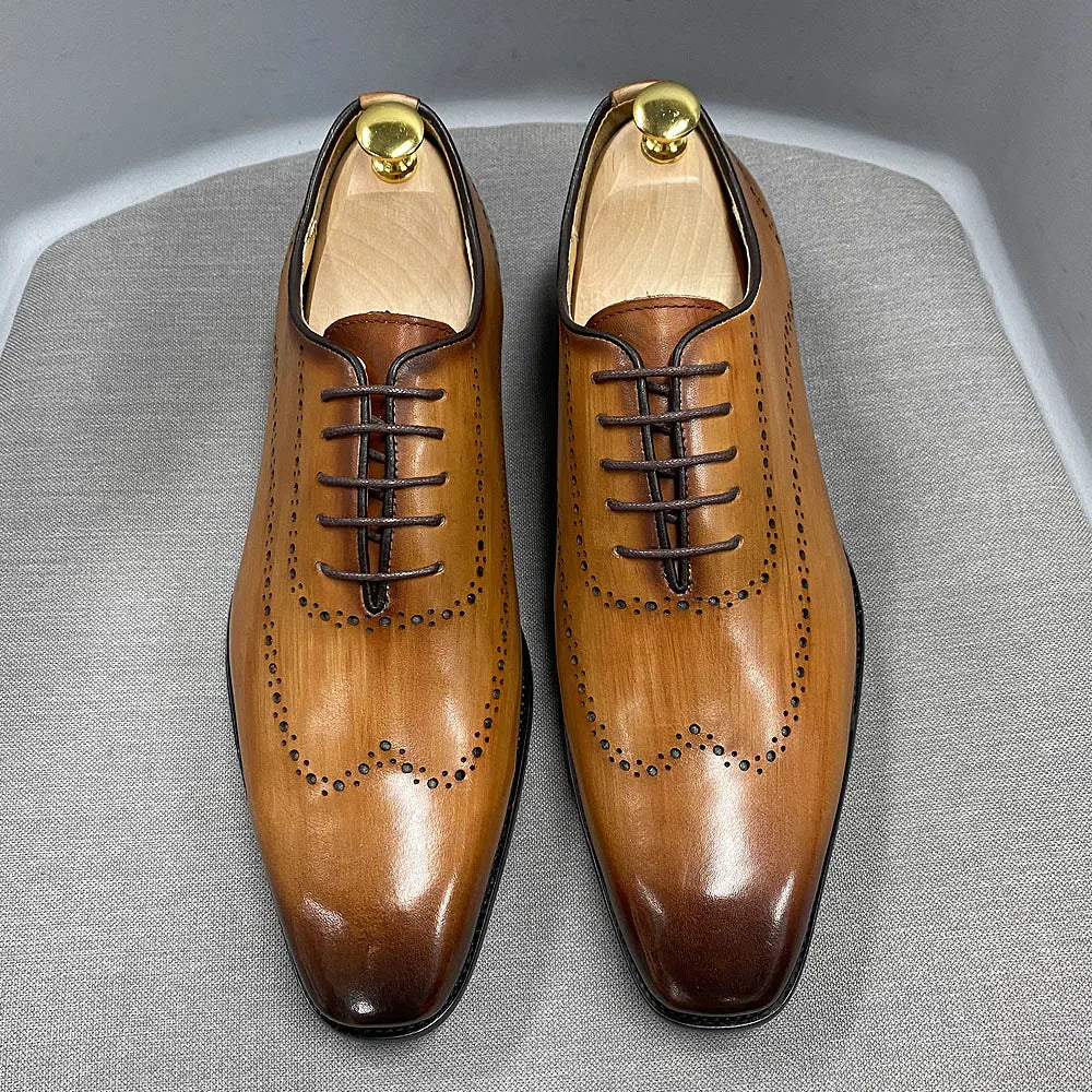 Oxford Brogue Wingtip Cuir Veau Véritable Homme | US 7-12 Bureau Mariage