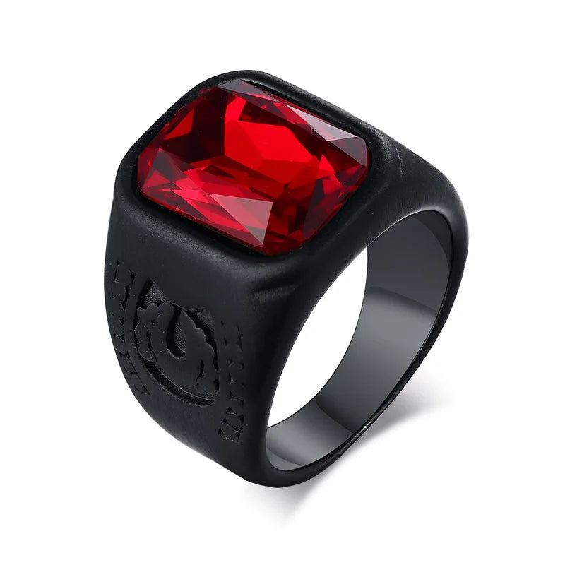 Bague homme carrée en acier et zirconium – CLEVI Paris