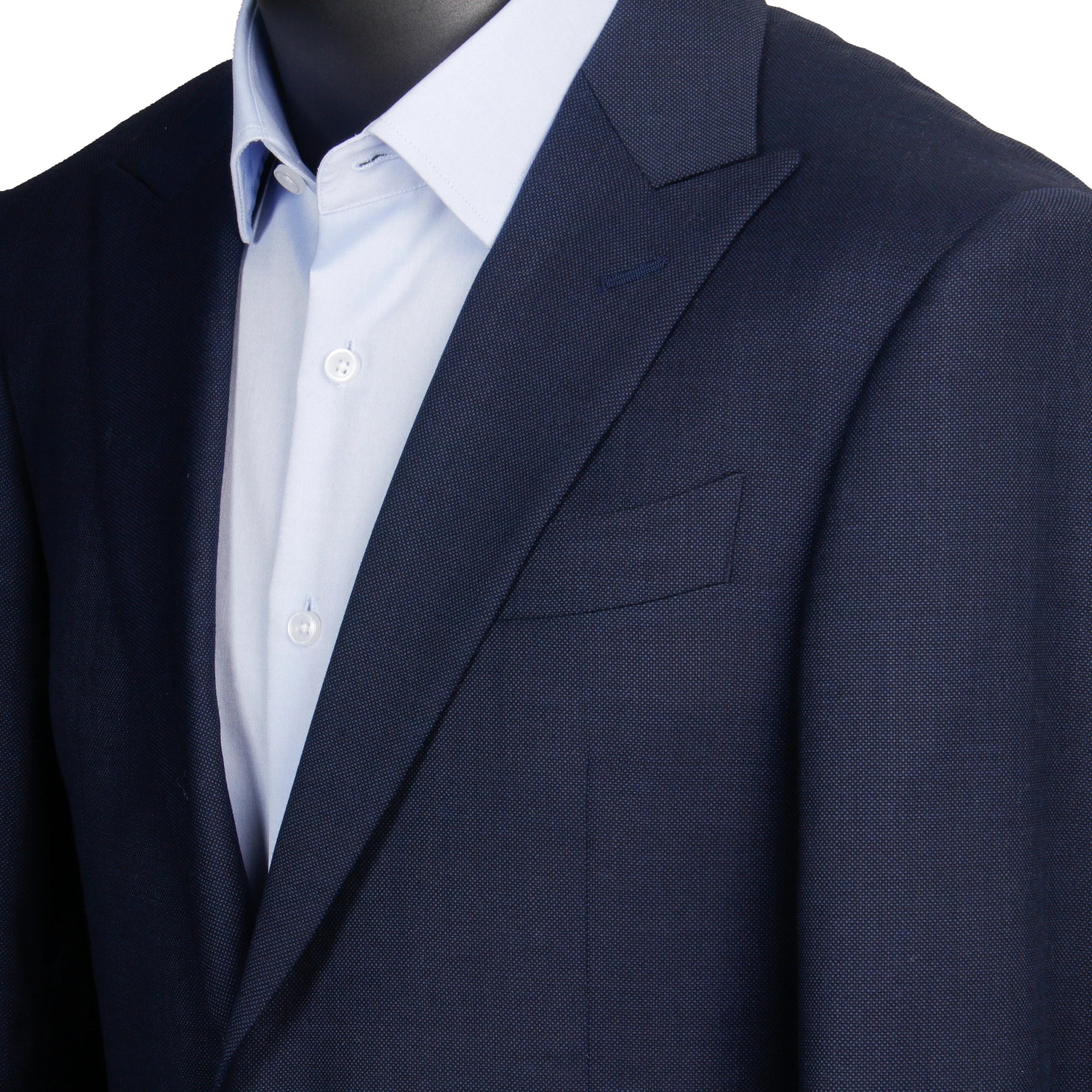 Costume Homme Sur-Mesure 100% Laine Super 120 Bleu Marine Nailhead Business Mariage – CLEVI Paris