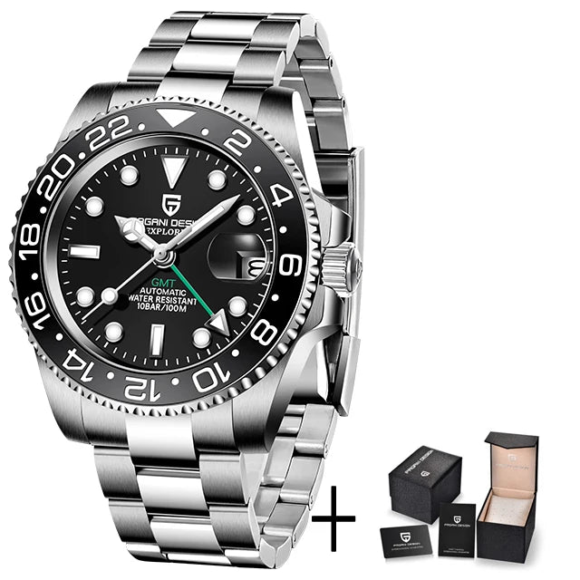Montre Homme Pagani Design PD-1662 Automatique GMT Verre Saphir Étanche 10 Bars Acier Inoxydable – CLEVI Paris