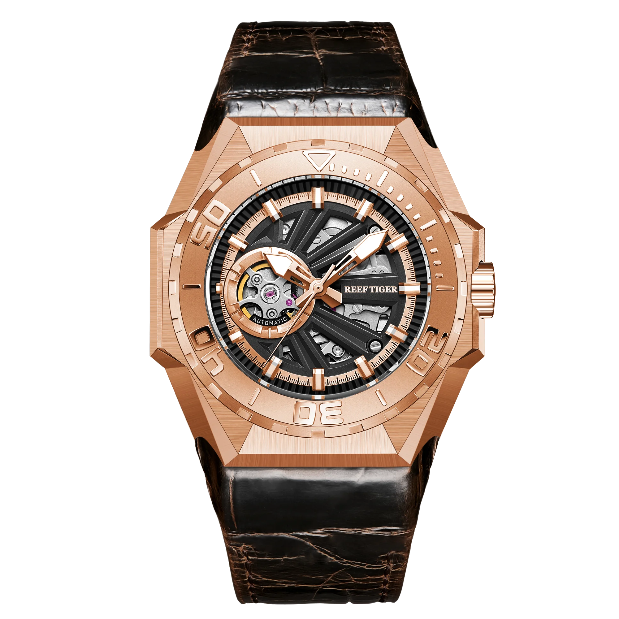 Montre Homme Automatique Squelette Sport Militaire Reef Tiger RGA6903-S – CLEVI Paris