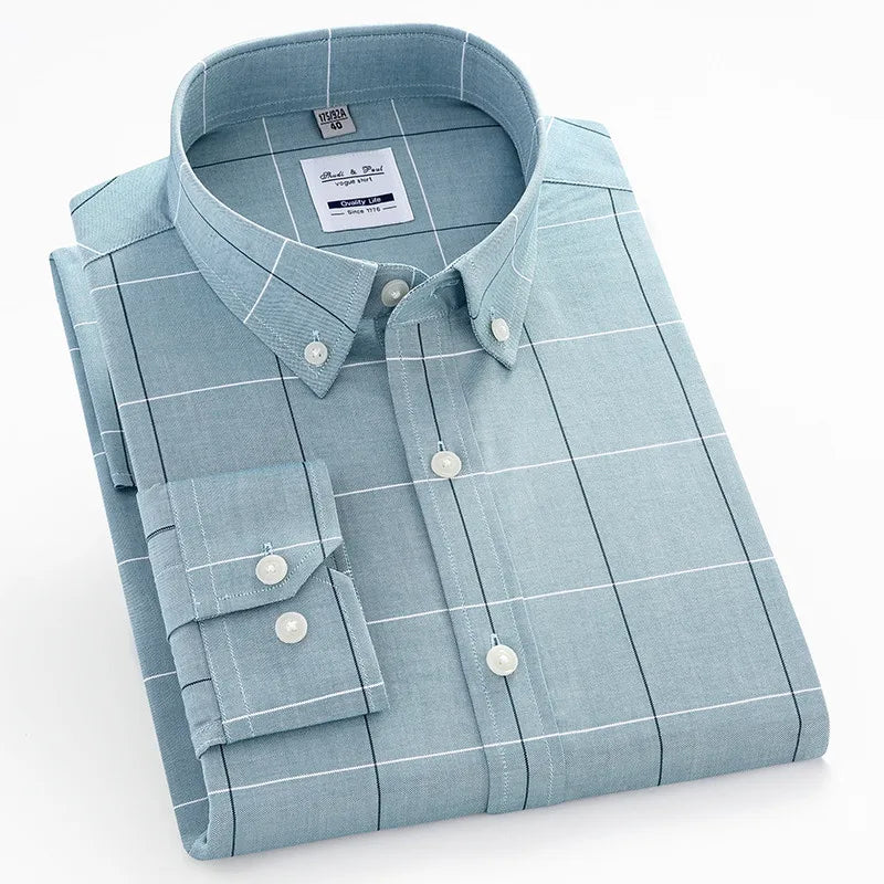Chemise Homme Oxford Manches Longues Coton Slim Fit – CLEVI Paris