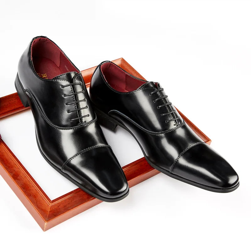 Oxford Cuir Vache Lacets Bout Pointu Homme | Bureau Mariage EU 39-45