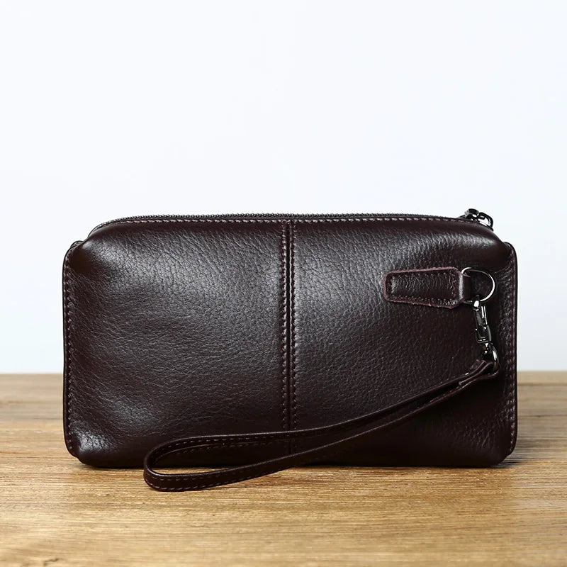 Portefeuille Long Unisexe Cuir Vachette Véritable 2 Formats Fermeture Éclair – CLEVI Paris