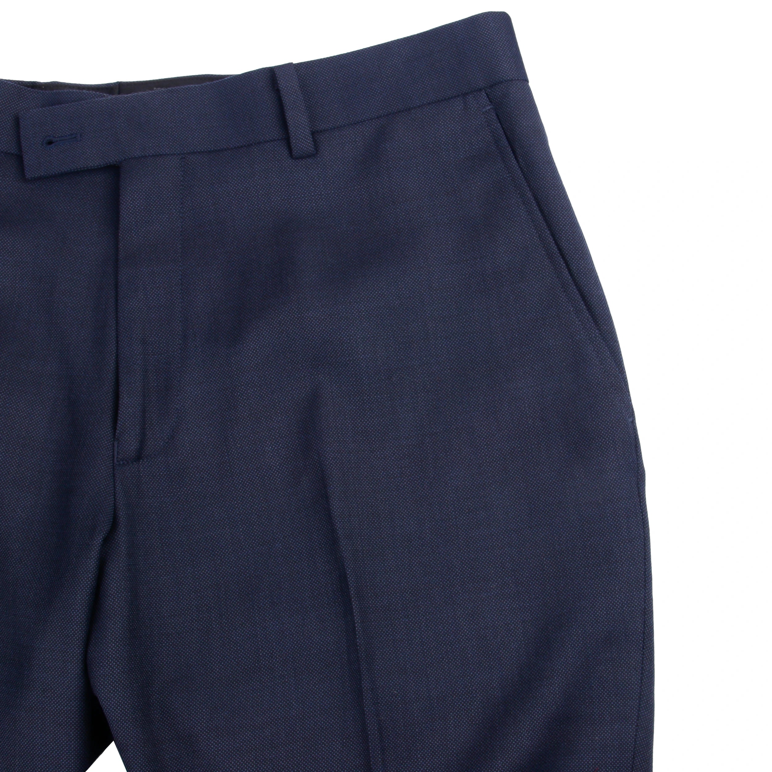 Costume Homme Sur-Mesure 100% Laine Super 120 Bleu Marine Nailhead Business Mariage – CLEVI Paris