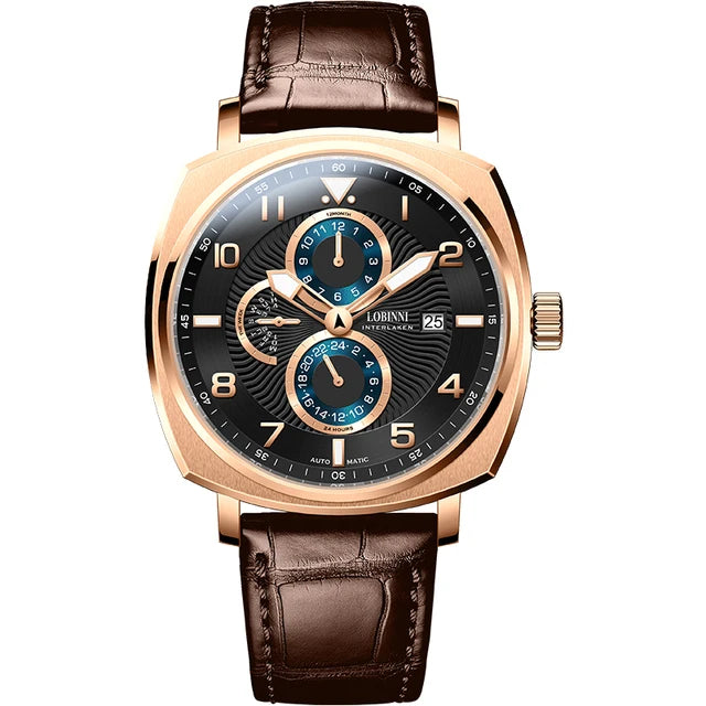 Montre Automatique Homme LOBINNI L16053 – Mouvement Seagull Verre Saphir Étanche 5 Bars