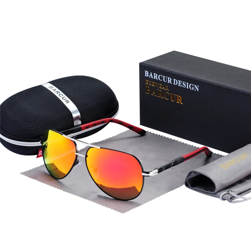 Lunettes de Soleil Aviateur Polarisées HD Homme – Monture Acier Inoxydable Verres TAC Miroir Anti-Reflets UV400 – CLEVI Paris