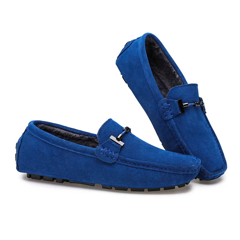 Mocassins Homme Cuir Suédé Vache Slip-On Respirant Semelle Massage Grande Taille EU 38-47 Yeinshaars – CLEVI Paris